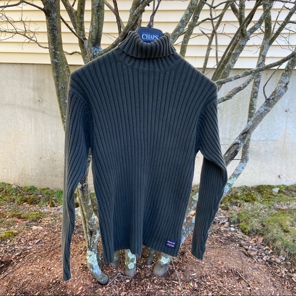 American Eagle Ribbed Sage Green Full Neck Top - Picture 1 of 7